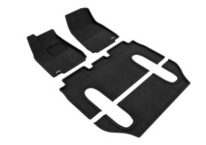 Tesla Model X Floor Mats - Front Rear and Third Row - 3D MAXpider - ELEGANT Series - Black - `16-`21 Tesla Model X Floor Mats - Front Rear and Third Row - 3D MAXpider - ELEGANT Series - Black - `16-`21